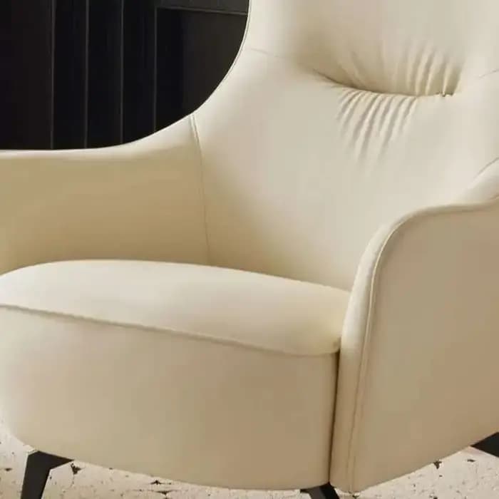 Chaise de canapé simple en cuir de luxe, chaise d'appoint moderne minimaliste à dossier haut pour sa
