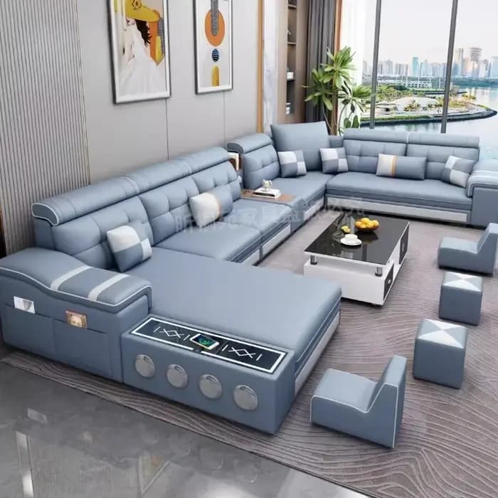 Canapé multifonctionnel relaxant rétractable inclinable en cuir pour Couple