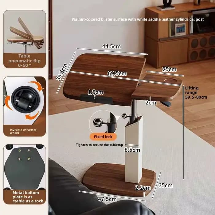 Table relevable pour salon, petite table d'appoint amovible, table d'ordinateur de chevet, table d'a
