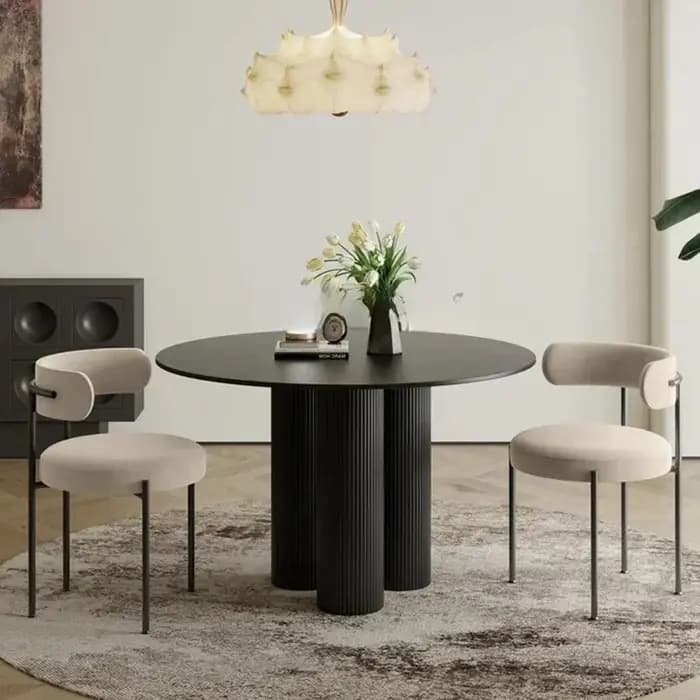 Table à manger ronde ensemble 4 chaises marbre Table à manger nordique minimaliste luxe Comedor De 4