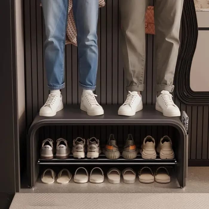  Banc d'entrée moderne avec rangement pour chaussures, siège de couloir rembourré, pouf de chambre