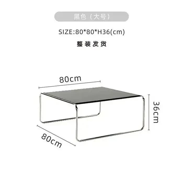 Bauhaus – Table basse rectangulaire en acier inoxydable