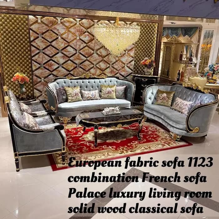 Ensemble de canapés en tissu de luxe royal français européen