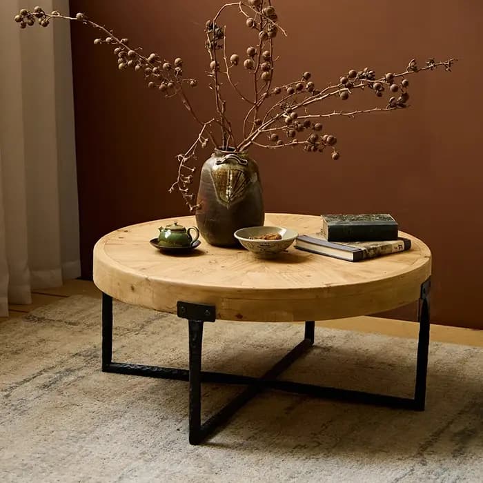 Table Basse européenne Wabi Sabi, ensembles ronds, minimaliste, tendance, pour salon, Table Basse es