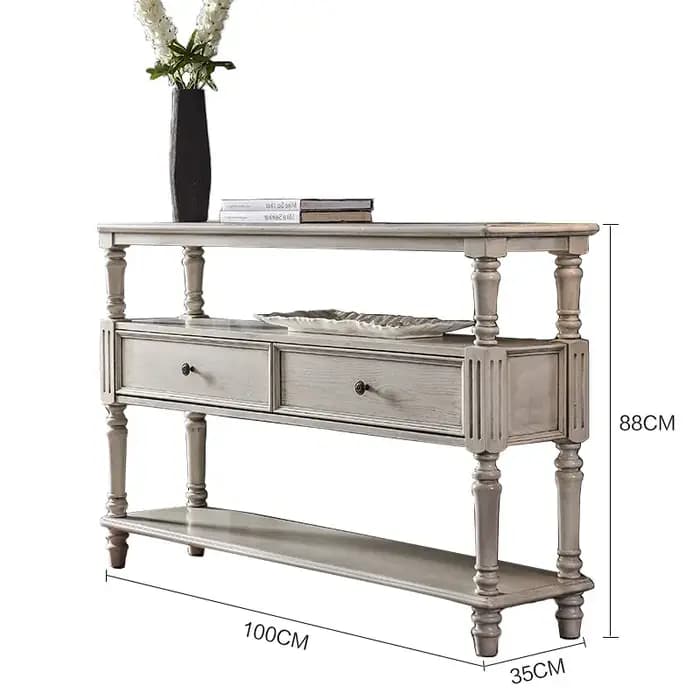 Table Console Glam américaine avec rangement, tendance, élégante, rétro, porche, entrée, Tisch Wohnz