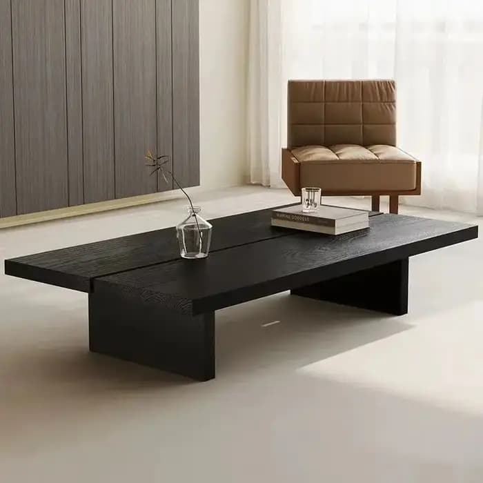 Wabi Sabi Table basse minimaliste moderne à la mode rustique Rectangle