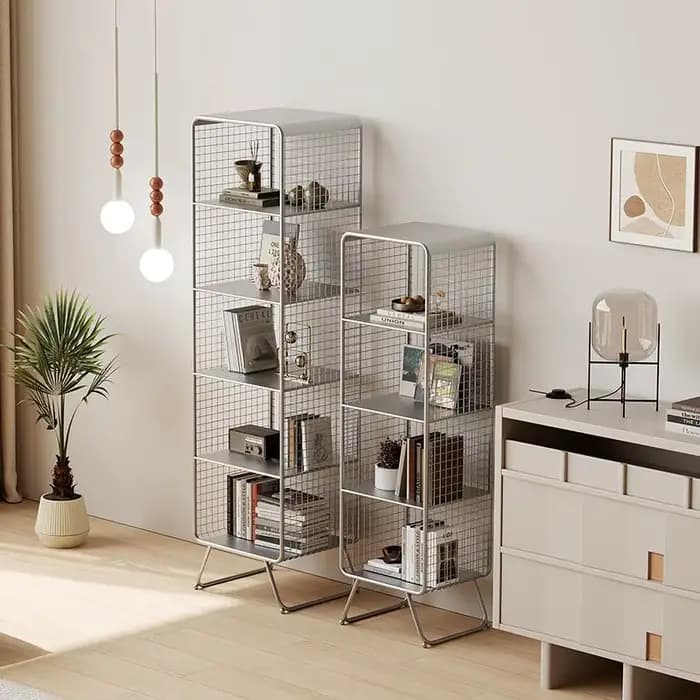 Bibliothèque de style nordique, étagère de rangement en métal à plusieurs niveaux, gain de place, or