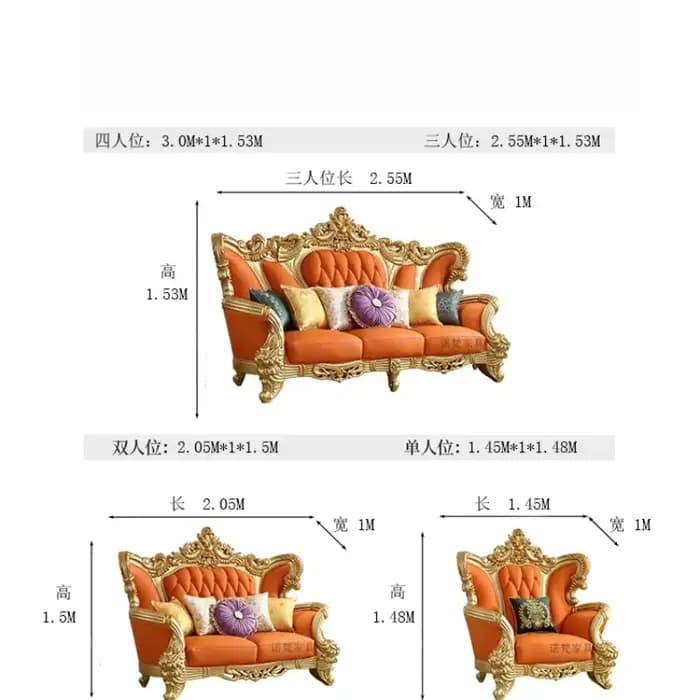 Adultes canapé design Double classique enfants coussin appartement canapés romantique grand Divani Da Soggiorno meubles décoration