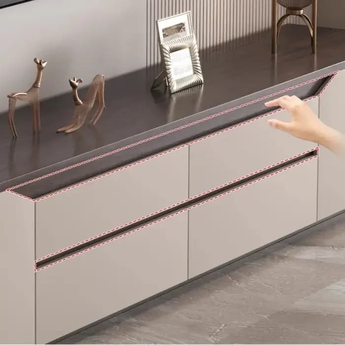 Meuble TV de salon, style moderne du milieu du XXe siècle, table TV de luxe, centre de divertissement à domicile, support pour meuble de rangement.