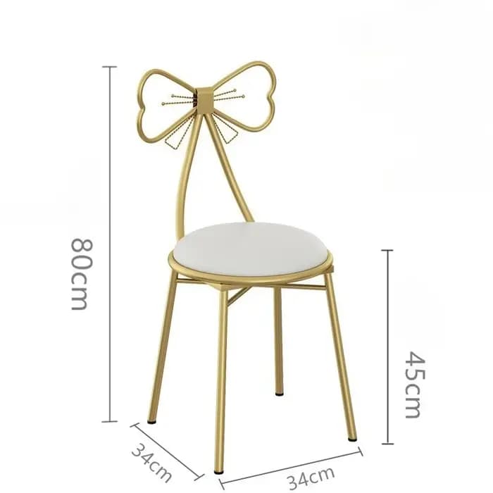 Tabouret de commode de chambre de fille simple italien, chaise à dossier papillon, tabouret de maqui