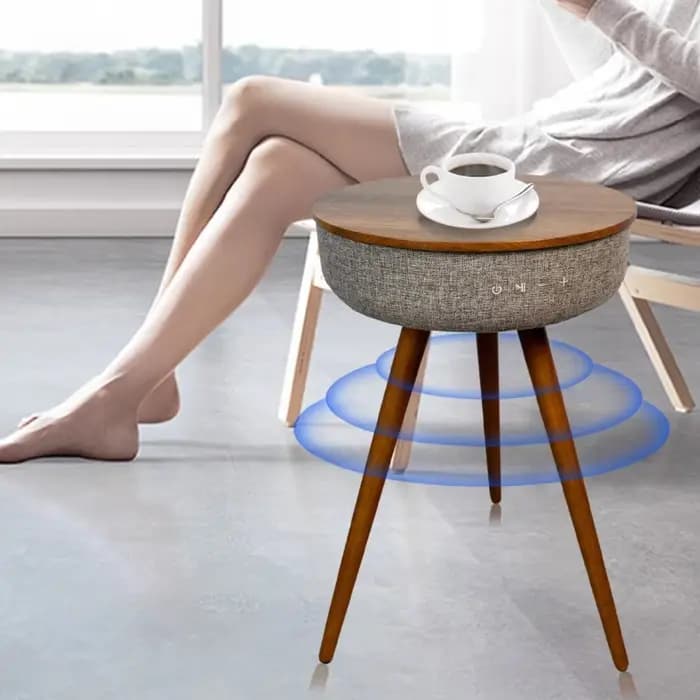 Table basse intelligente avec chargement sans fil, Table d'appoint Bluetooth, meuble de salon Compac