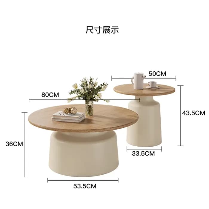 Table basse ronde De luxe Design en bois minimaliste Magazine