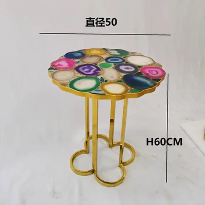 Table basse en forme de fleur en acier inoxydable