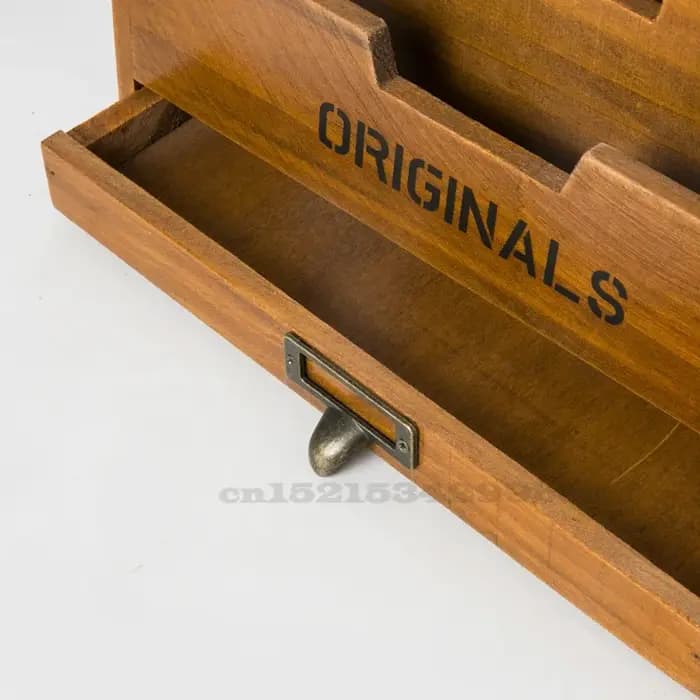 Armoire de rangement rétro en bois massif pour livres de journaux