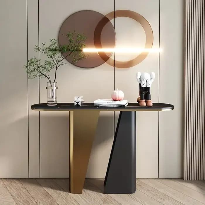Table console moderne et élégante en métal, table console simple pour l'entrée, table console nordiq