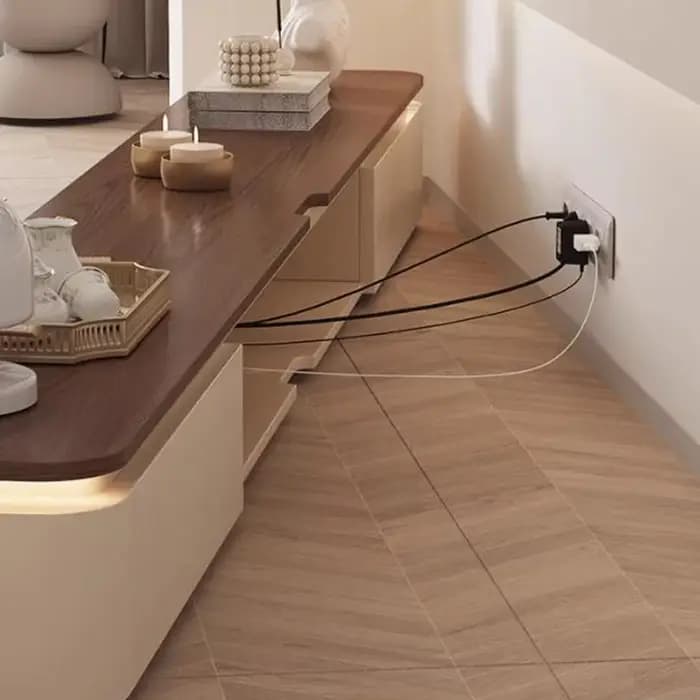Meuble TV en bois de couleur claire