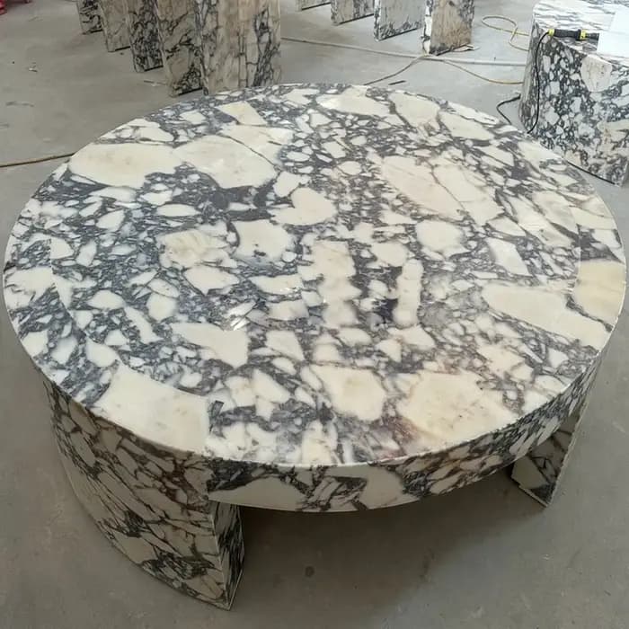Meubles de maison CALACATTA VIOLA ARNO pierre marbre table basse ronde à vendre