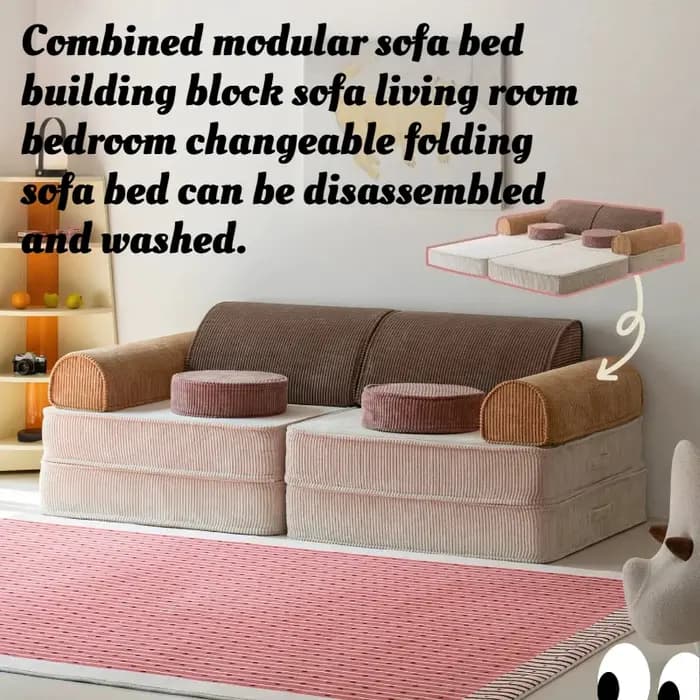 Canapé-lit modulaire sectionnel compressible convertible multifonctionnel pour salon et chambre