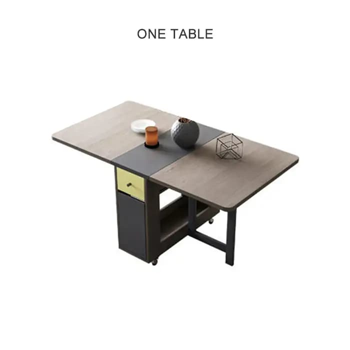 Table de Salle à Manger Pliante avec Rangement T1 et Deux Tiroirs de Rangement