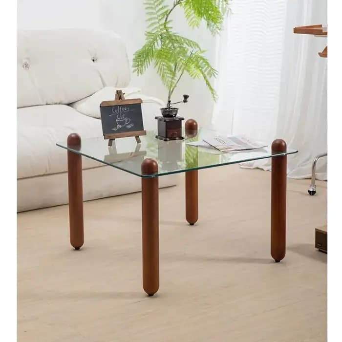 Table basse rétro en bois massif, design simple et moderne pour petit appartement, salon, maison, pe