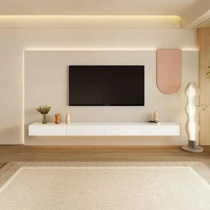 Console suspendue supports Tv flottant meuble bas miroir simplicité supports Tv Console Suporte Tv m