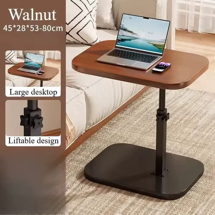 Table réglable en hauteur - avec plateau en bois, table d'appoint portable pour canapé, idéale pour