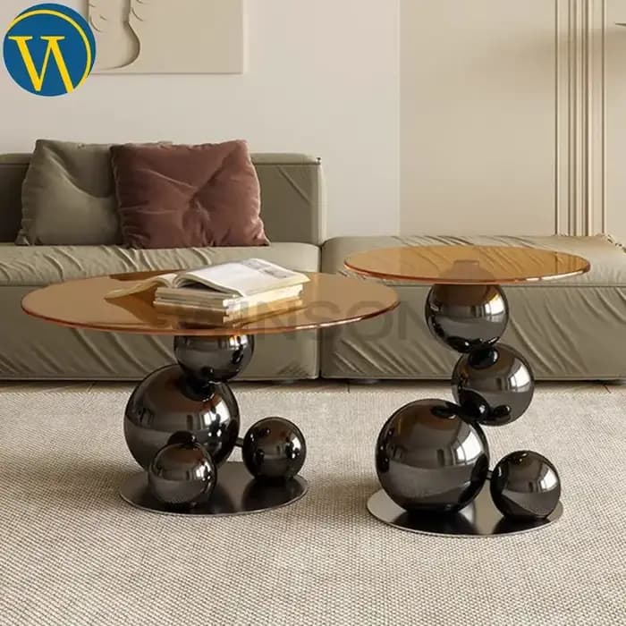 Table basse moderne luxueuse sur mesure en marbre