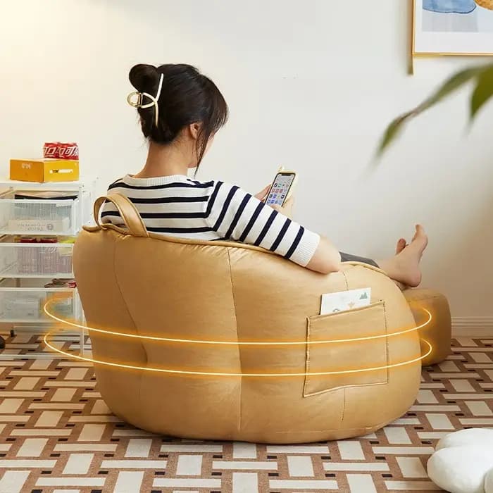 Canapé paresseux avec pédales pour chambre à coucher, siège au sol, canapé pouf en similicuir, canap