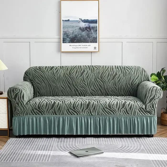 Juste extensible pour canapé et fauteuil 1/2/3/4 places, pour salon, avec jupe, tissu lavable et dur