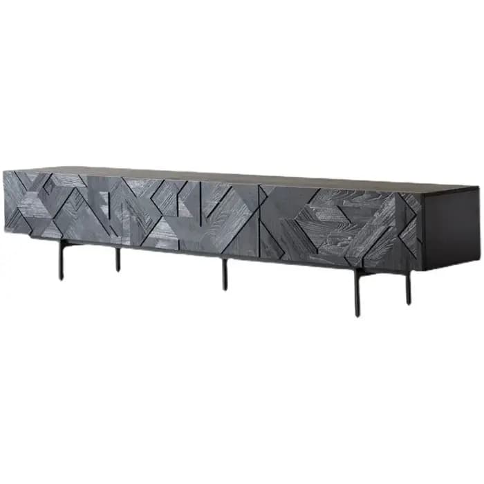 Support tiroirs meuble Tv décoration noir foncé design chambre