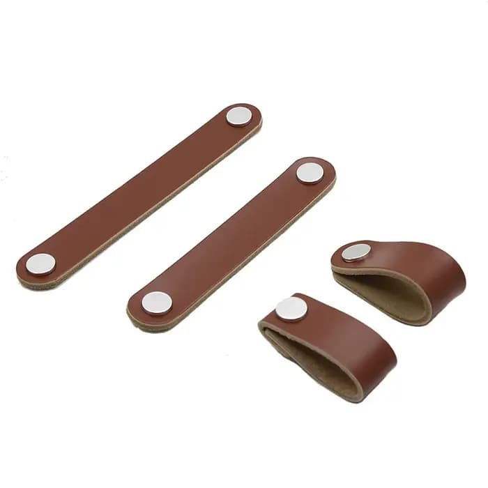 Poignées de meubles en cuir à trou unique 96mm 128mm pour armoire