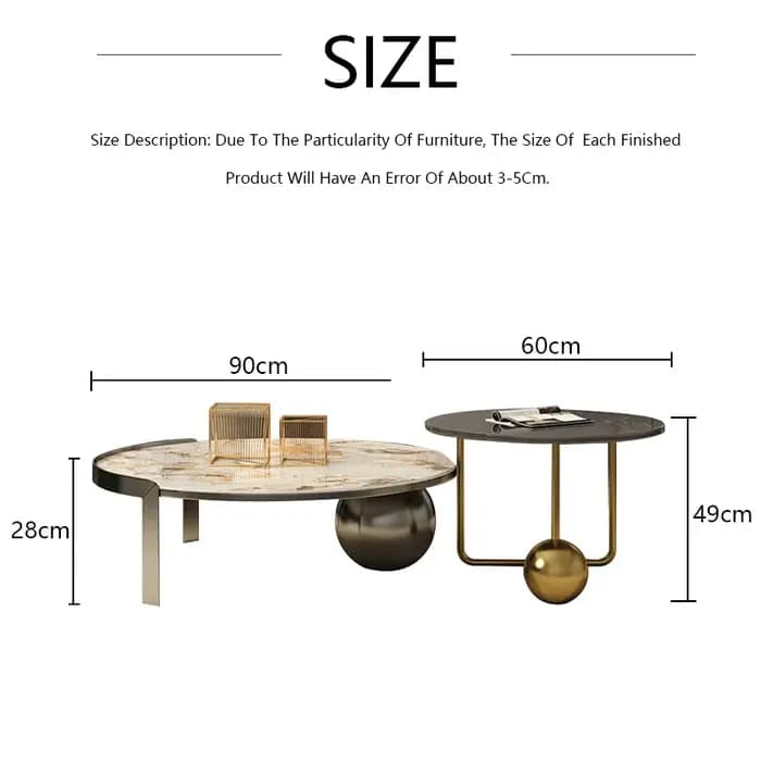 Table basse ronde simple en pierre