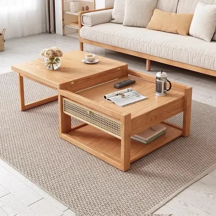 Table basse minimaliste claire affichage esthétique Table basse au sol Unique meubles multifonctions