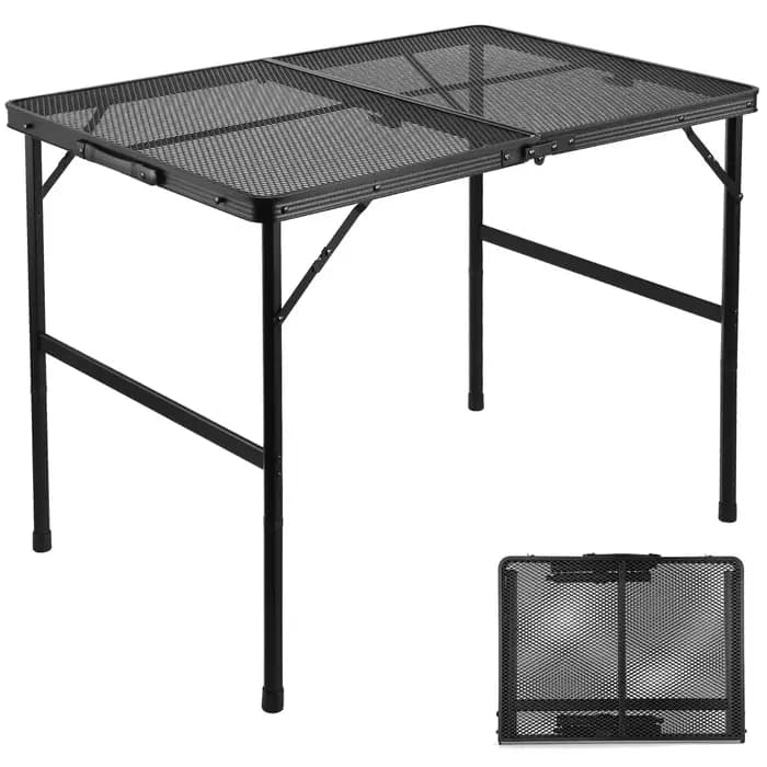 Table de gril pour l'extérieur, table de gril extérieure pliante en aluminium légère et portable en
