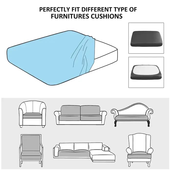 Housse de coussin de siège Jacquard résistant à l'eau imperméable élastique gris