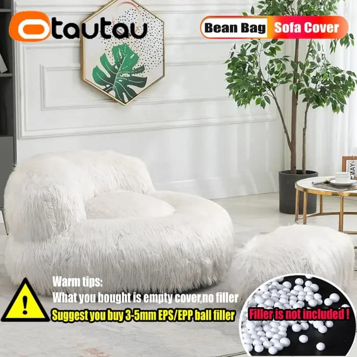 Pouf pouf en fausse fourrure pour adultes et enfants