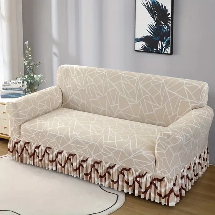 Housse de jupe de canapé imprimée 1/2/3/4 places, housse de canapé élastique pour fauteuil, protecti