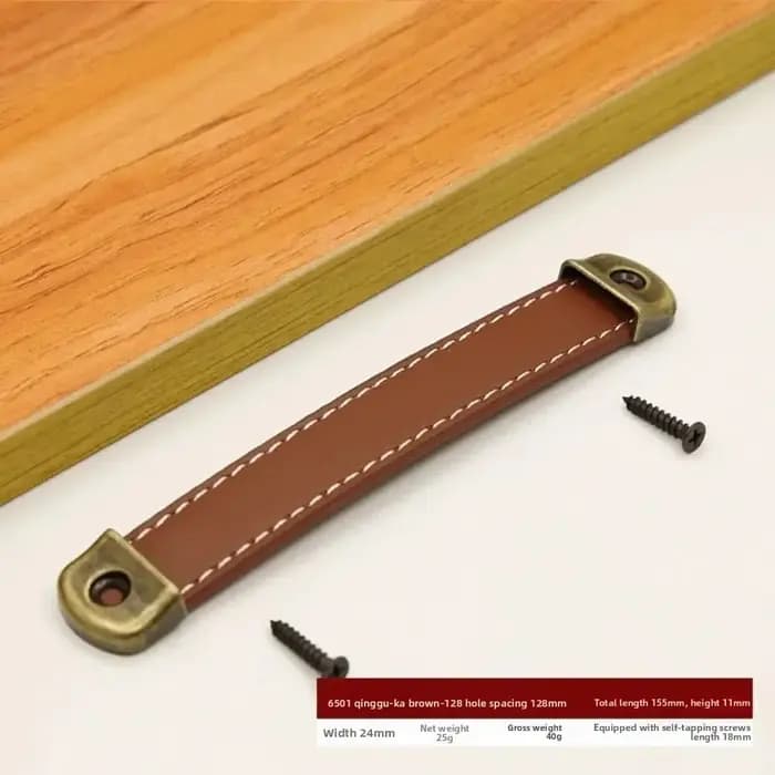 Poignées de meubles en cuir durables universelles avec vis