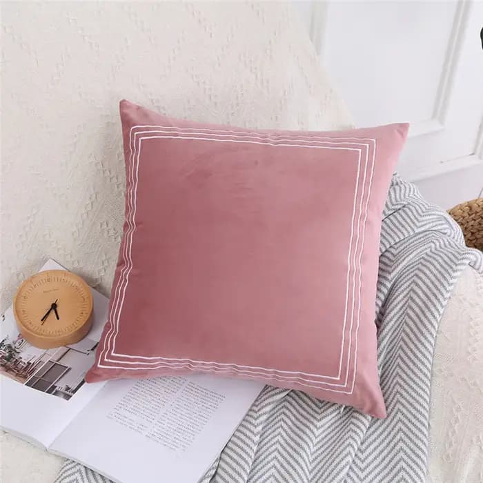 Housse de coussin décorative en velours solide