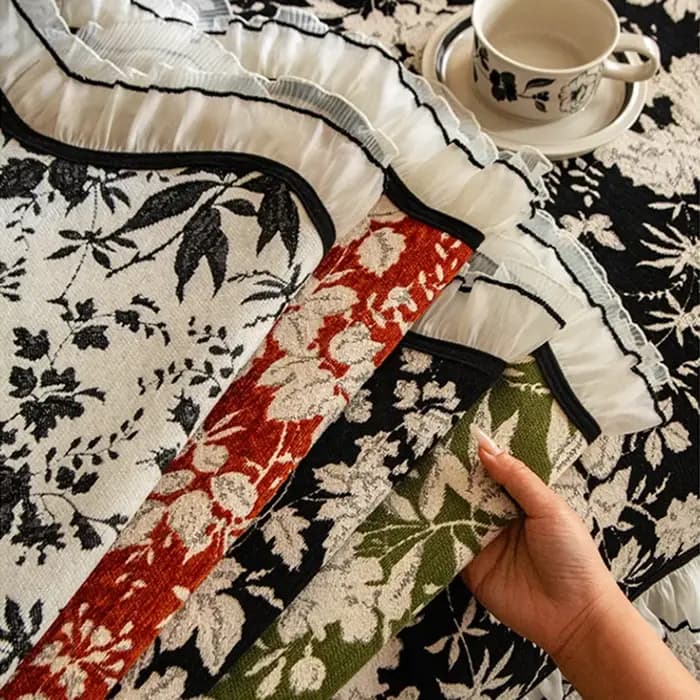Housses de canapé universelles en chenille antidérapantes à motif végétal