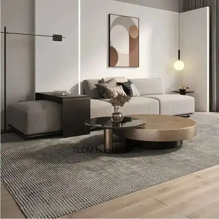 Tables basses design en acier inoxydable