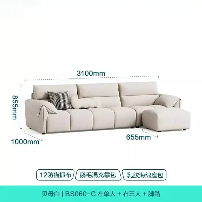 Canapé d'angle moderne de luxe en tissu anti-griffures pour chat