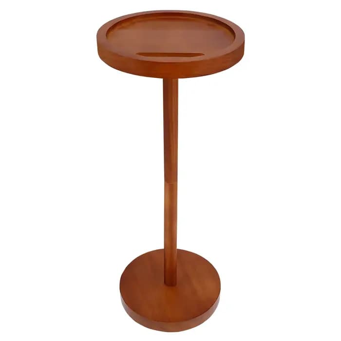 Petites Tables basses rondes en bois avec support pour téléphone