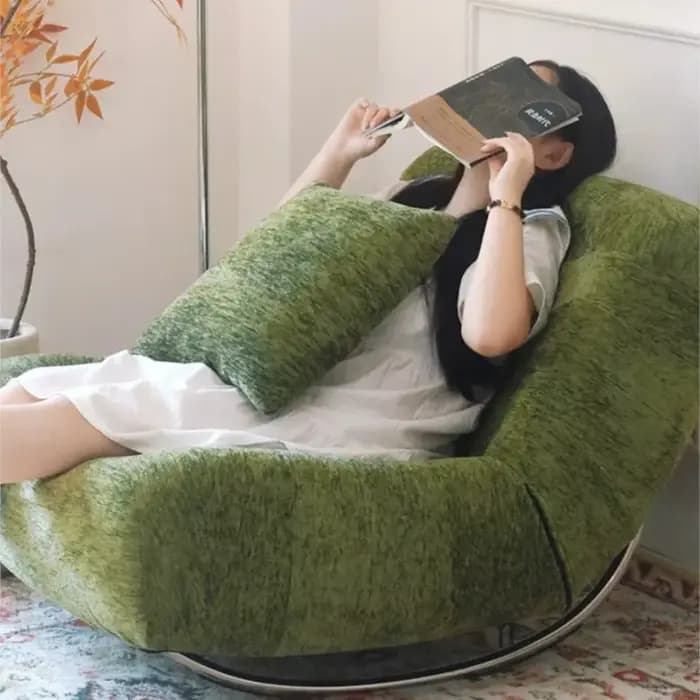 Fauteuil à bascule relaxant MOMO style Bauhaus médiéval, chaise longue individuelle pour adulte, canapé simple pour balcon