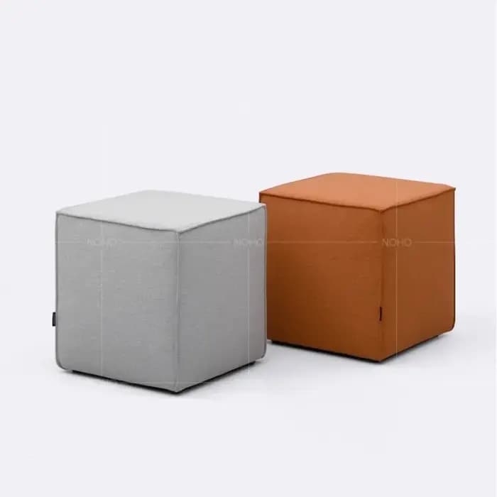 Tabouret Cube Ottoman en tissu scandinave