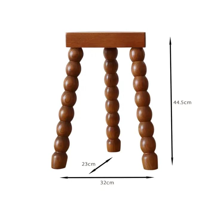 Tabouret bas français rétro en bois massif