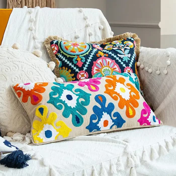 Housses d'oreiller décoratives de canapé de style ethnique Boho