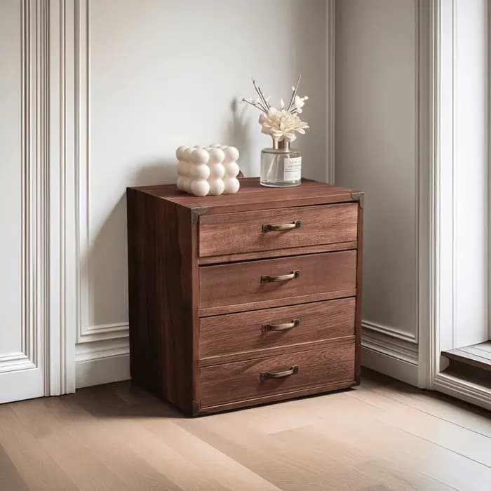 Armoire de rangement domestique multicouche en bois massif