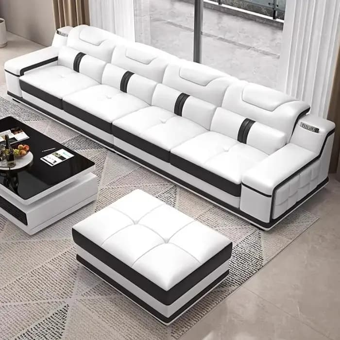 Canapé moderne multifonctionnel en cuir de luxe confortable minimaliste