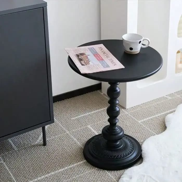 Table basse nordique vintage, table d'appoint de canapé, coin en métal, table ronde de chevet, meubl
